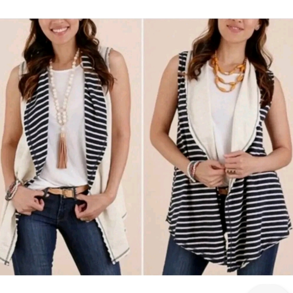 Matilda Jane Full Moon Reversible Open Vest, Size Large